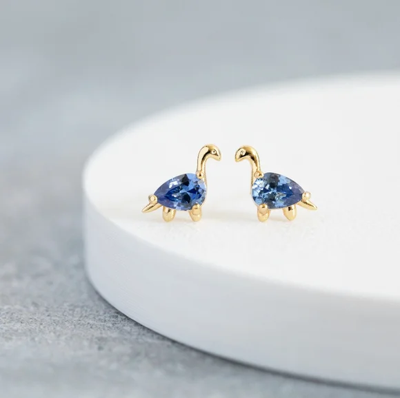 Blue Dinosaur Studs (S925) - Only 1 left! - Picture 1 of 9